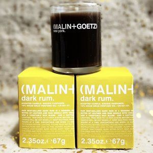 2x~(MALIN+GOETZ)~Dark Rum Small Votive Candles~2.35 oz / 67g each~NIB~